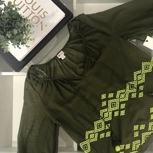 STYLUS Tops - Stylus Olive Boho Blouse STYLUS Tops - Stylus Olive Boho Blouse